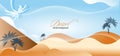 Desert abstract background with palm trees and sky Royalty Free Stock Photo